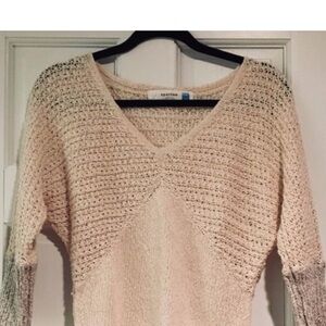 Sparrow Women's V-Neck Sweater in Cream and Gray